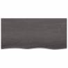 Dark Brown Bathroom Countertop - Solid Wood 100x50 cm