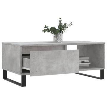 Elegant Concrete Grey Coffee Table - Engineered Wood 90x50x36.5 cm