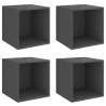 Wall Cabinets 4 pcs High Gloss Grey – Stylish & Practical