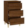 Stylish Brown Oak Bedside Cabinet - Engineered Wood 40x35x70 cm