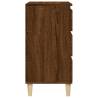 Stylish Brown Oak Bedside Cabinet - Engineered Wood 40x35x70 cm