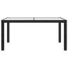 Stylish Black Garden Table | 150x90 cm Tempered Glass & Rattan