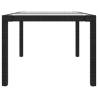 Stylish Black Garden Table | 150x90 cm Tempered Glass & Rattan