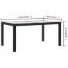 Stylish Black Garden Table | 150x90 cm Tempered Glass & Rattan