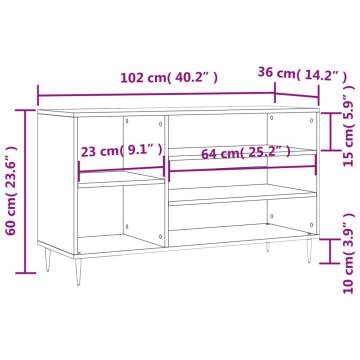 Shoe Cabinet Smoked Oak 102x36x60 cm - Modern Storage Solution