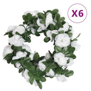 Artificial Flower Garlands - 6 pcs Spring White 250 cm