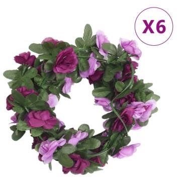 Artificial Flower Garlands - 6 pcs Spring Light Purple - 250 cm