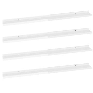 High Gloss White Wall Shelves - Set of 4 | HipoMarket