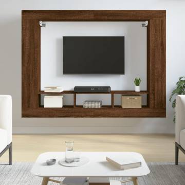 Stylish Brown Oak TV Cabinet - 152x22x113 cm | Hipomarket