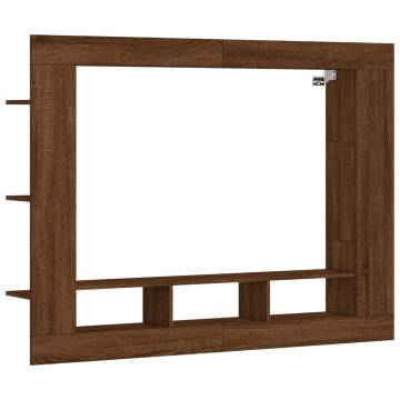 Stylish Brown Oak TV Cabinet - 152x22x113 cm | Hipomarket