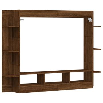 Stylish Brown Oak TV Cabinet - 152x22x113 cm | Hipomarket