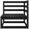 5 Piece Garden Lounge Set - Black Solid Wood Pine