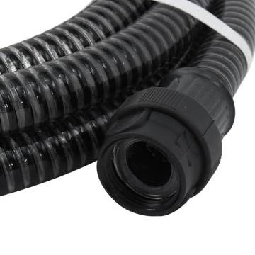 Suction Hose with PVC Connectors - 10m Black 1" | HipoMarket