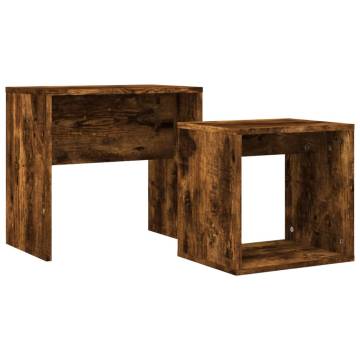 Nesting Coffee Tables 2 pcs - Smoked Oak Engineered Wood