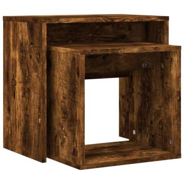 Nesting Coffee Tables 2 pcs - Smoked Oak Engineered Wood