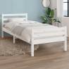 Bed Frame White Solid Wood 90x190 cm Single Colour white Size 90 x 190 cm 