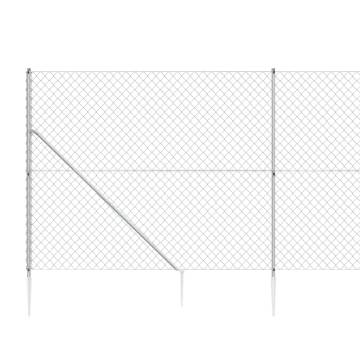 Durable Chain Link Fence with Spike Anchors - 2x25m Silver