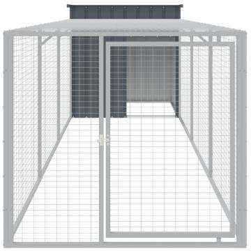 Chicken Cage with Run Anthracite - Durable Galvanised Steel