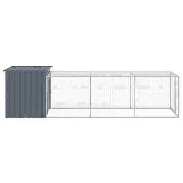 Chicken Cage with Run Anthracite - Durable Galvanised Steel