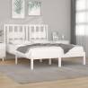 King Size White Solid Wood Pine Bed Frame 150x200 cm