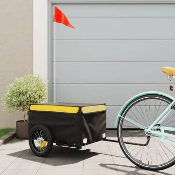 Bike Trailer Black & Yellow - 30 kg Iron | HipoMarket UK