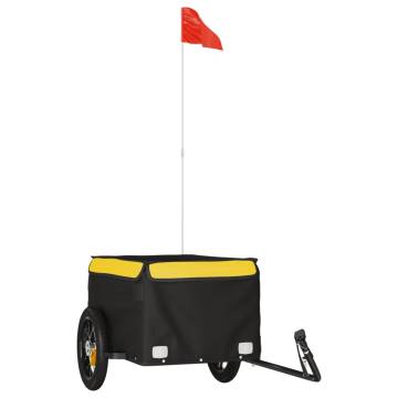 Bike Trailer Black & Yellow - 30 kg Iron | HipoMarket UK