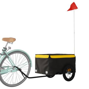 Bike Trailer Black & Yellow - 30 kg Iron | HipoMarket UK