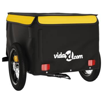 Bike Trailer Black & Yellow - 30 kg Iron | HipoMarket UK