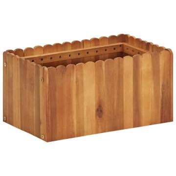 Garden Raised Bed 50x30x25 cm - Solid Acacia Wood Planter