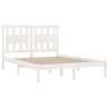 King Size White Solid Wood Pine Bed Frame 150x200 cm