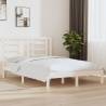 Bed Frame White Solid Wood Pine 150x200 cm King Size Colour white Size 150 x 200 cm 