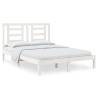 White Solid Wood Pine Bed Frame 150x200 cm King Size