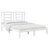 White Solid Wood Pine Bed Frame 150x200 cm King Size