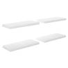 Stylish Floating Wall Shelves - 4 pcs High Gloss White