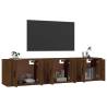 Wall-Mounted TV Cabinets - 3 Pcs Brown Oak | Hipo Market