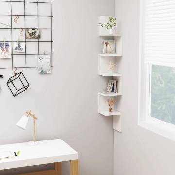 Stylish White Corner Shelf - 20x20x127.5 cm | HipoMarket