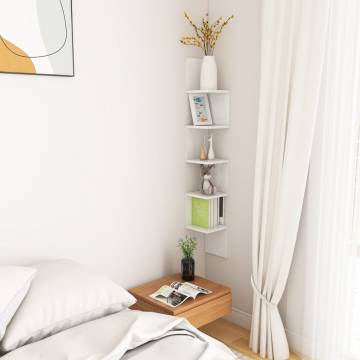 Stylish White Corner Shelf - 20x20x127.5 cm | HipoMarket