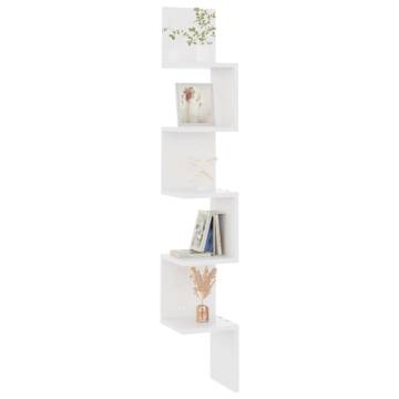 Stylish White Corner Shelf - 20x20x127.5 cm | HipoMarket