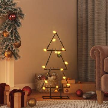 Stylish 60 cm Black Metal Christmas Tree for DIY Decoration