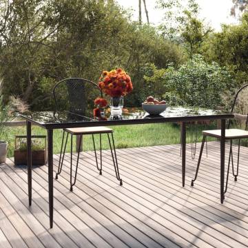 Garden Dining Table Black 160x80 cm - Stylish Outdoor Elegance