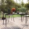 Garden Dining Table Black 160x80x74cm Steel and Tempered Glass Size 160 x 80 x 74 cm Quantity in Package 1 