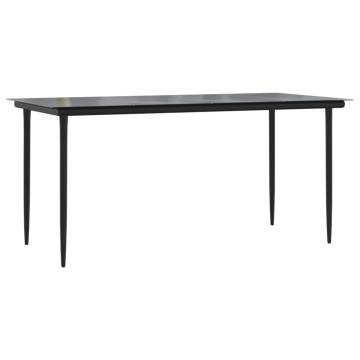 Garden Dining Table Black 160x80 cm - Stylish Outdoor Elegance