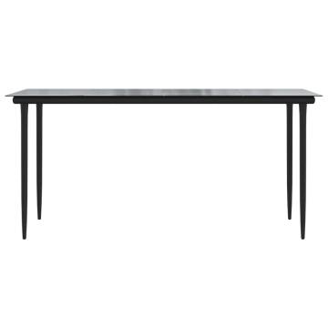 Garden Dining Table Black 160x80 cm - Stylish Outdoor Elegance