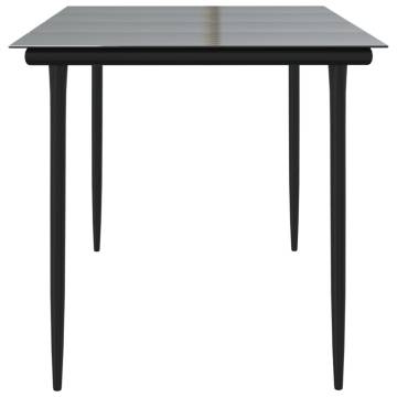 Garden Dining Table Black 160x80 cm - Stylish Outdoor Elegance