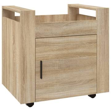 Desk Trolley Sonoma Oak - Stylish & Functional Office Storage