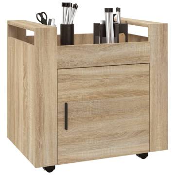 Desk Trolley Sonoma Oak - Stylish & Functional Office Storage