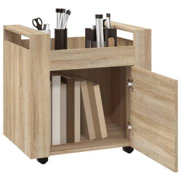 Desk Trolley Sonoma Oak - Stylish & Functional Office Storage