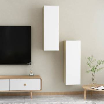 Stylish White & Sonoma Oak TV Cabinets - 2 pcs | HipoMarket