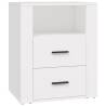 Stylish White Bedside Cabinet - Engineered Wood, 50x36x60 cm