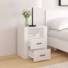 Stylish White Bedside Cabinet - Engineered Wood, 50x36x60 cm